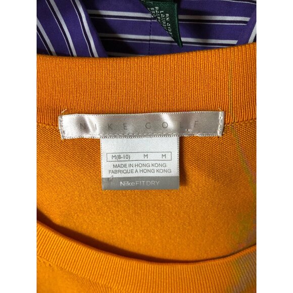 Nike Golf Fit Dry Womens Orange Knit Sweater Long Sleeve Lightweight Md - Picture 6 of 7